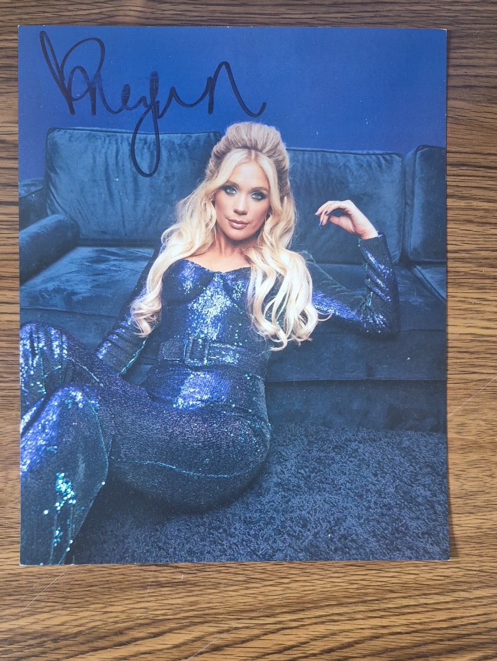 Signed Photograph Wall Art - Blue Sequin Outfit